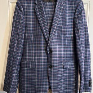 Paul Smith Blue Plaid Wool Suit Men's 38R